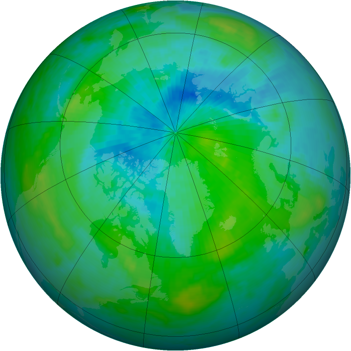 Arctic ozone map for 05 September 1992
